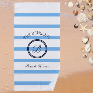 Name der Produktfamilie Chic Monogram Light Blue S Strandtuch