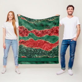 Name der "Red and Green Christmas Agate" Fleecedecke