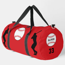 Name der Red Baseball Ball Silhouette Duffle Bag