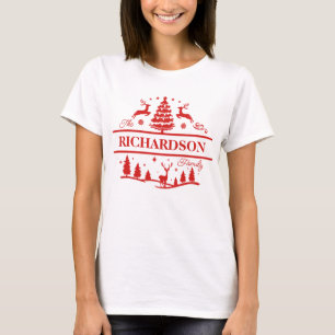 Name der Red Christmas   Individuelle Name Monogra T-Shirt