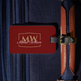 Name der Red White Gold Monogram Gepäckanhänger