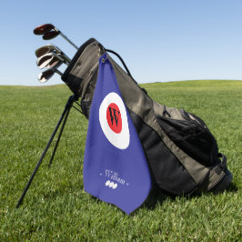 Name der roten weißen Blauen Monografie Golfhandtuch