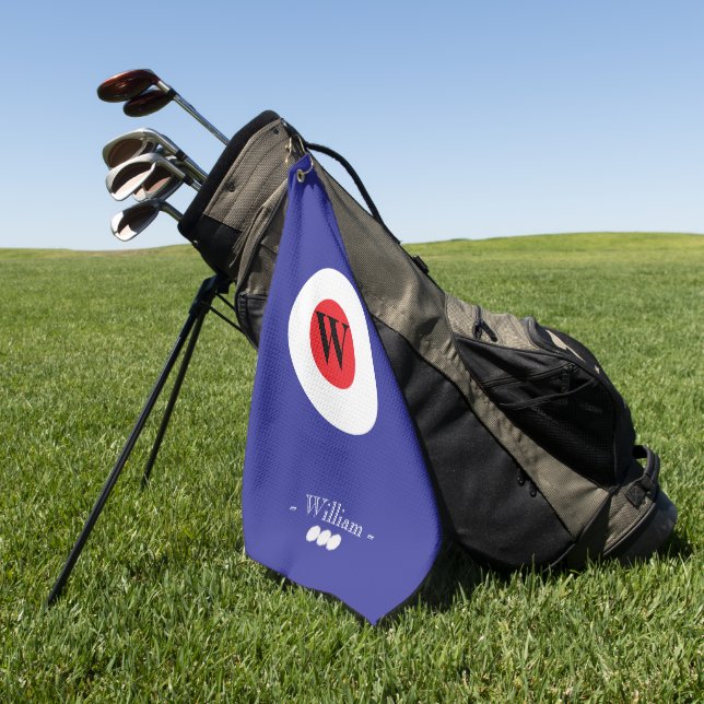 Name der roten weißen Blauen Monografie Golfhandtuch (Gras)