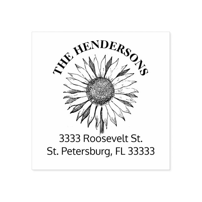 Name der rustikalen Sonnenblume Gummistempel (Prägung)