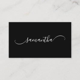 Name der schwarz-weiß gekleideten Swash-Schrift Visitenkarte