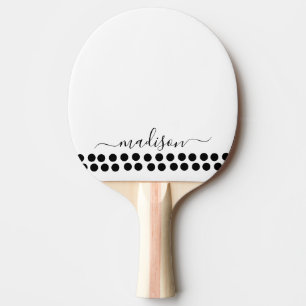 Name der Schwarz-weißen modernen Skriptmonogramm Tischtennis Schläger