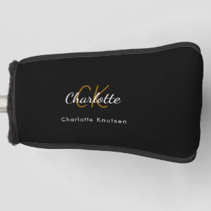 Name der Schwarz-weißen Monogrammbuchstaben Golf Headcover