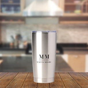 Name der schwarzen benutzerdefinierten Monogramm-I Thermobecher