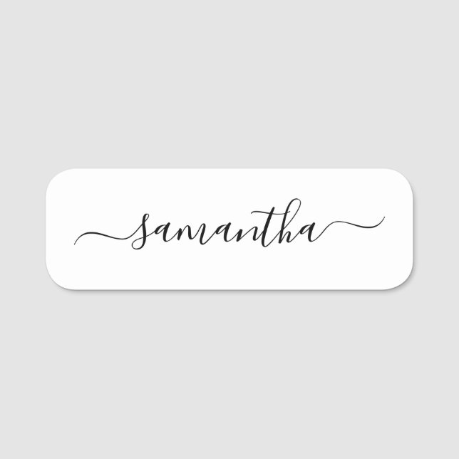 Name der schwarzen Girly-Signatur Namensschild (Vorderseite)
