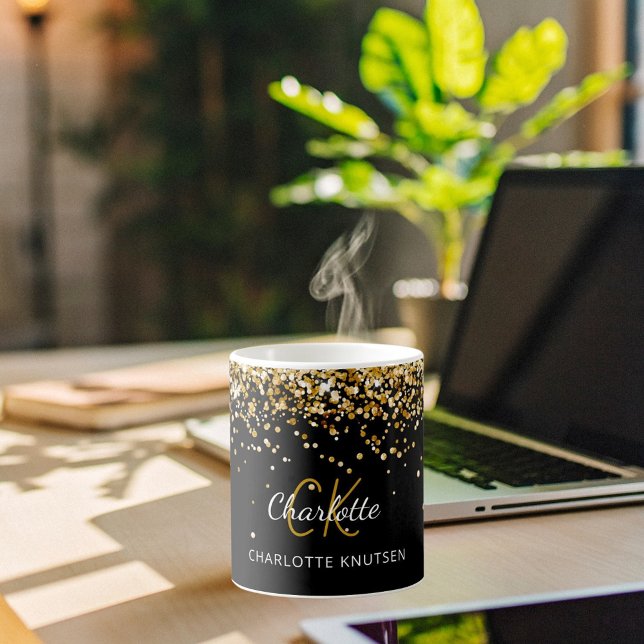 Name der schwarzen Goldmonogramm Kaffeetasse (Von Creator hochgeladen)