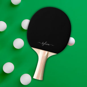 Name der Schwarzen Modernen Girl-Monogramm Tischtennis Schläger