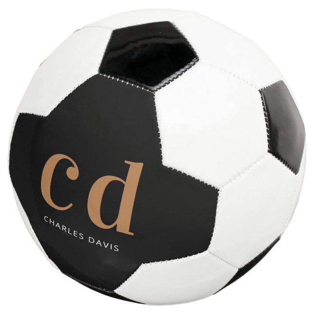 Name der schwarzen Monogrammbuchstaben Fußball (Dreiviertel)