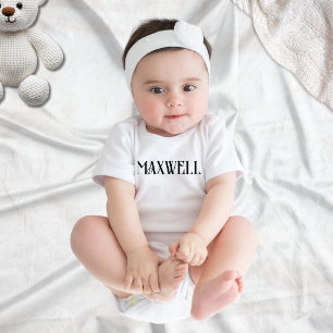Name der schwarzen und fett formatierten Typografi Baby Strampler