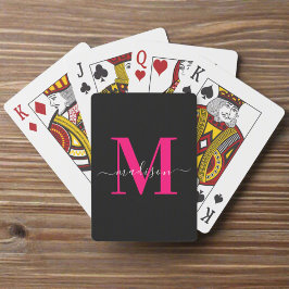 Name der schwarzen und fett-rosa Monogrammfamilie Spielkarten