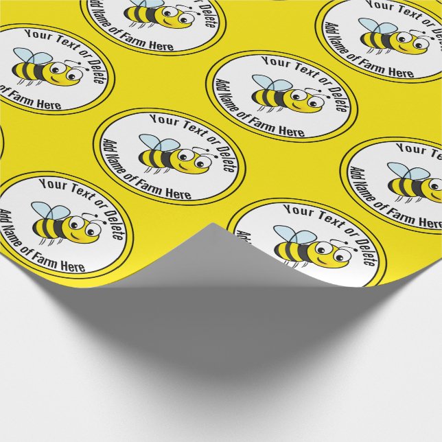 Name der schwarzen und gelben Bienenfarm Geschenkpapier (Ecke)