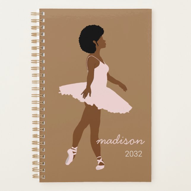 Name der schwarzen Vorderhaar ballerina Illustrati Planer (Vorderseite)