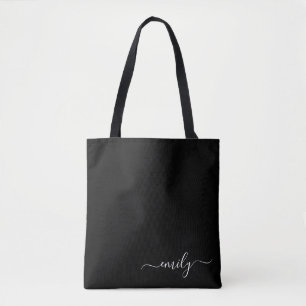 Name der Schwarzweißschrift mit dem weißen Monogra Tasche