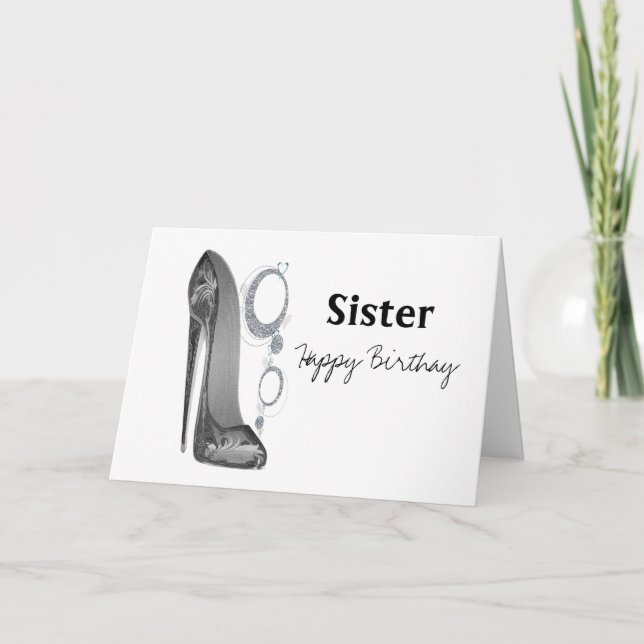 Name der Schwester Personalize Birthday Grußkarte Karte (Vorderseite)