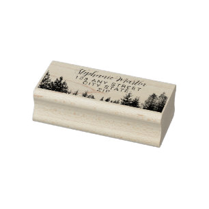 Name der Silhouette Forest Gummistempel
