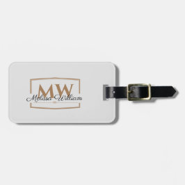 Name der Silver Gold Monogram Gepäckanhänger