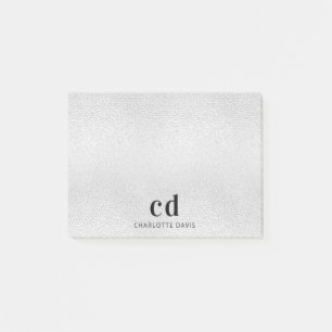 Name der Silver Monogram-Initialen Post-it Klebezettel