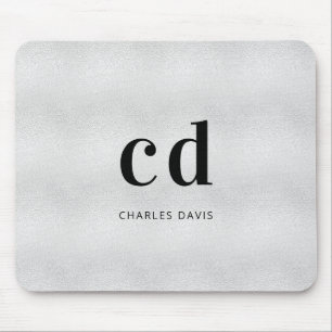Name der Silver-Monogramm-Initulin Mousepad