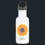 Name der Sonnenblume Monogramm Personalisiert Edelstahlflasche<br><div class="desc">Sonnenblumenmonogramm Name Personalisiert Stainless Steel Water Flasche.
Diese florale Wasserflasche ist mit gelben, wasserfarbenen Sonnenblumen auf weißem Hintergrund dekoriert.
Sie können es mit Ihrem Namen oder Monogramm anpassen.
Original Wasserfarbe © Michele Davies.</div>
