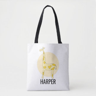 Name der süßen Wasserfarben-Giraffen-Safari für Mä Tasche