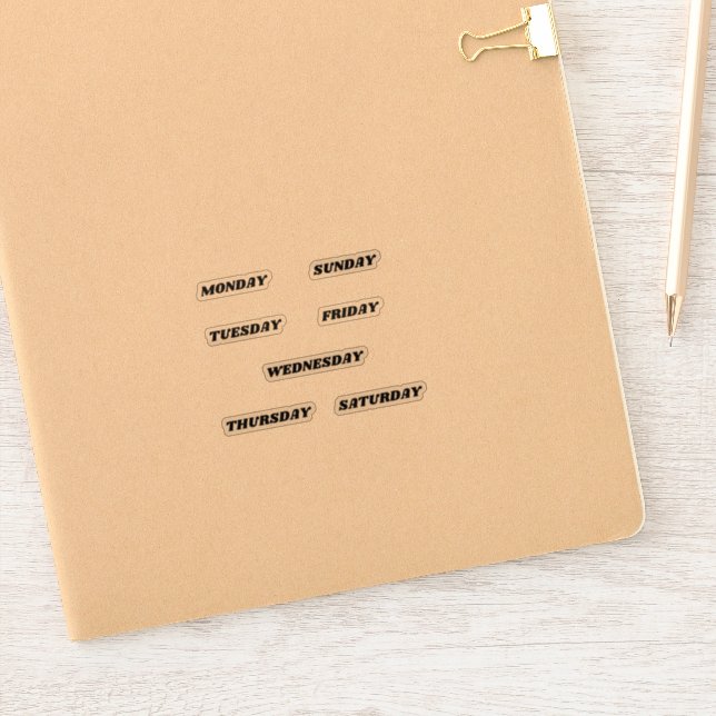 Name der Tage des Week Planner Retro Aufkleber (Notizbuch)