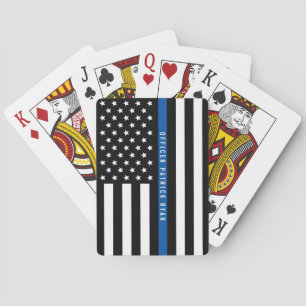 Name der Thin Blue Line Police American Flag Monog Spielkarten