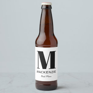 Name der Trauzeuge Monogramm Bierflaschenetikett