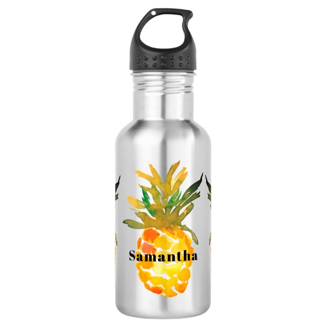 Name der tropischen Ananas Edelstahlflasche (Vorderseite)