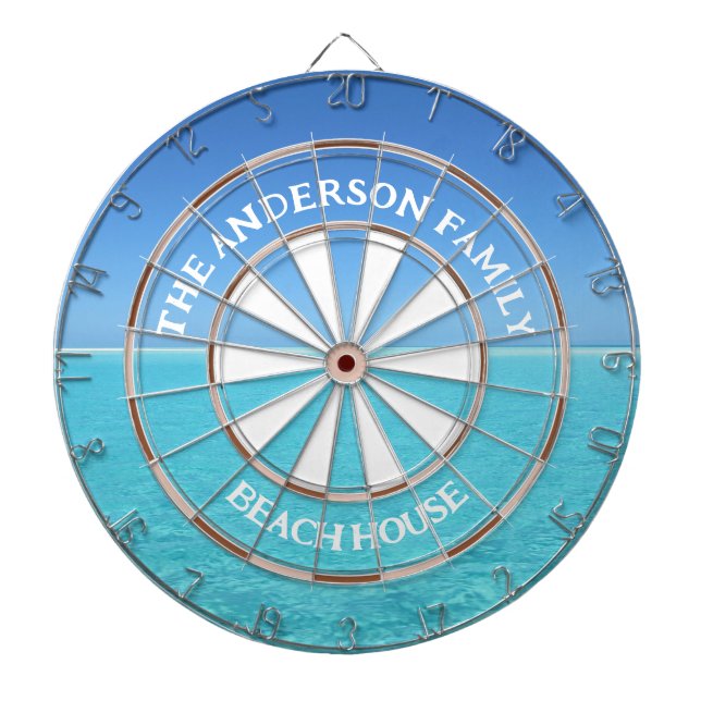 Name der tropischen Insel Beach House Dartscheibe (vorne)