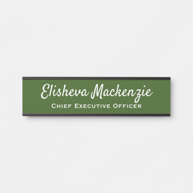 Name der Tür Zeichen Schild Schild - Grün von Oliv (Vorderseite )