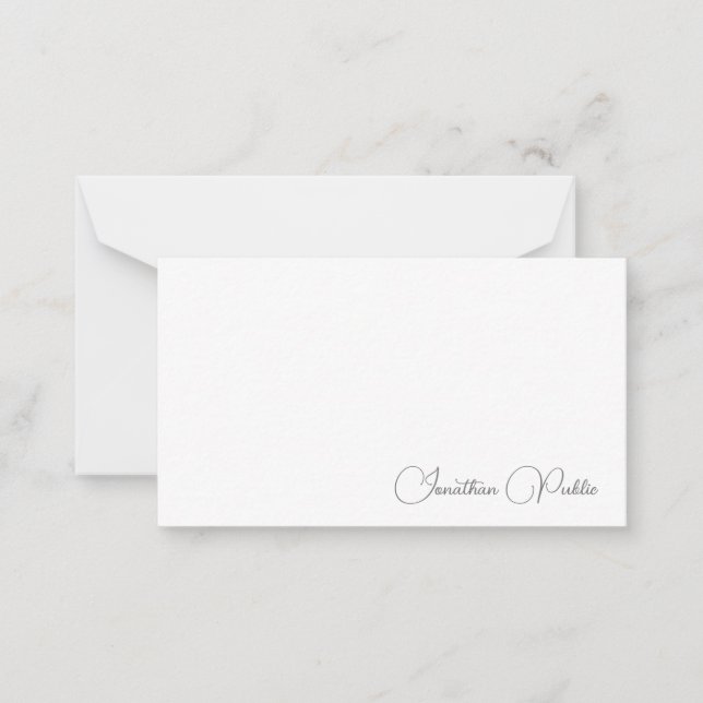 Name der Typografie Elegante Minimalistische Vorla Mitteilungskarte (Vorderseite)