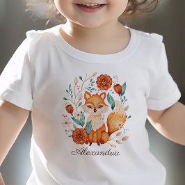 Name der verzierten Holzfuchs Whimsischer Wasserfa Kleinkind T-shirt