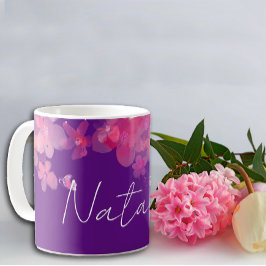 Name der Wasserfarben-Wildblume Kaffeetasse