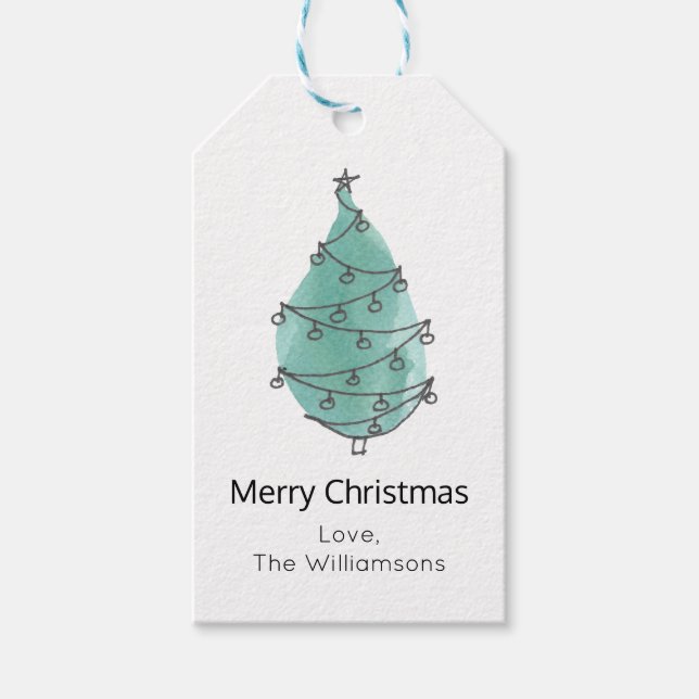 Name der Weihnachtsbaum-Familie Geschenkanhänger (Vorderseite)