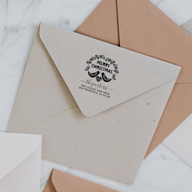 Name der Weihnachtsfamilie Unterschrift Rücksendea Gummistempel (Von Creator hochgeladen)