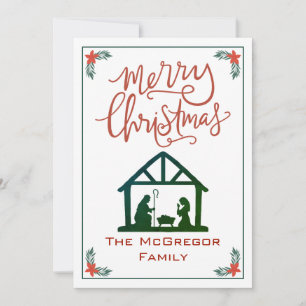 Name der Weihnachtskrippe Feiertagskarte