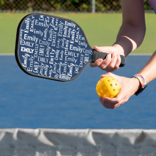 Name der weißen E-Mail auf blau Pickleball Schläger