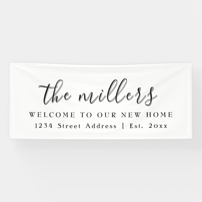 Name der weißen Familie | Party für die Haushaltse Banner (Horizontal)