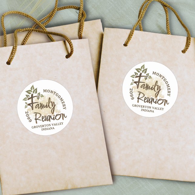 Name der Wiedersehen-Skriptstruktur der Wasserfarb Runder Aufkleber (Von Creator hochgeladen)