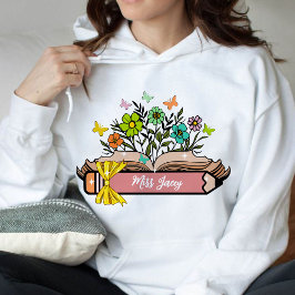 Name der Wildblume, Personalisiert Lehrerin, Gesch Hoodie