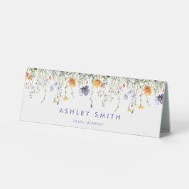 Name der Wildblume Schreibtisch Zeichen Tischaufsteller