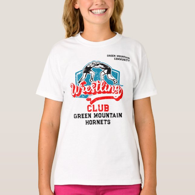 Name der Wrestling Team Club School T-Shirt (Vorderseite)