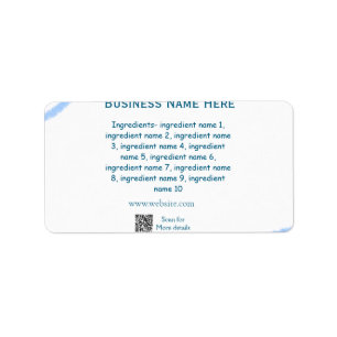 Name der Zutaten Name Firmenname Website QR-Code h Adressaufkleber