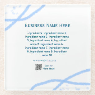 Name der Zutaten Name Firmenname Website QR-Code h Glasuntersetzer
