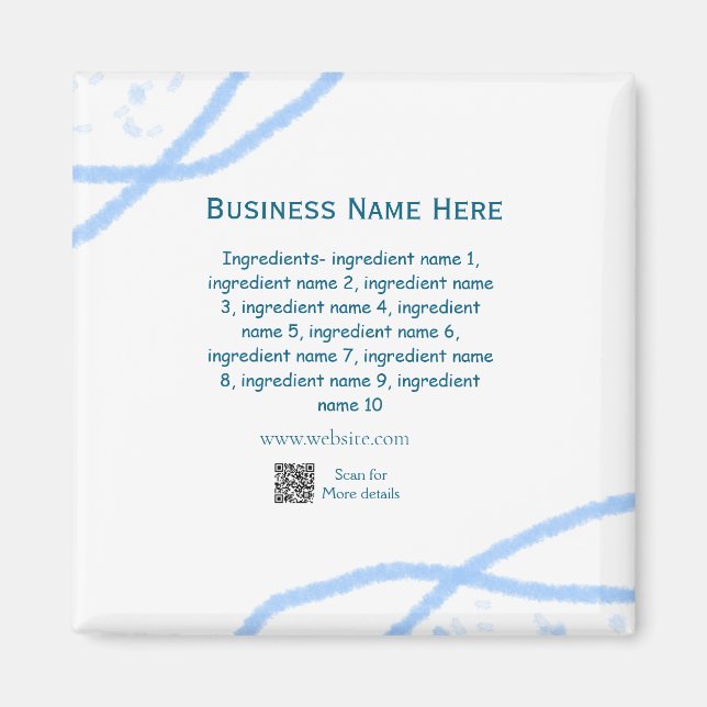 Name der Zutaten Name Firmenname Website QR-Code h Magnet (Vorne)