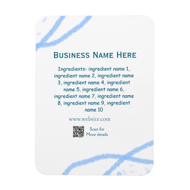 Name der Zutaten Name Firmenname Website QR-Code h Magnet (Vertikal)